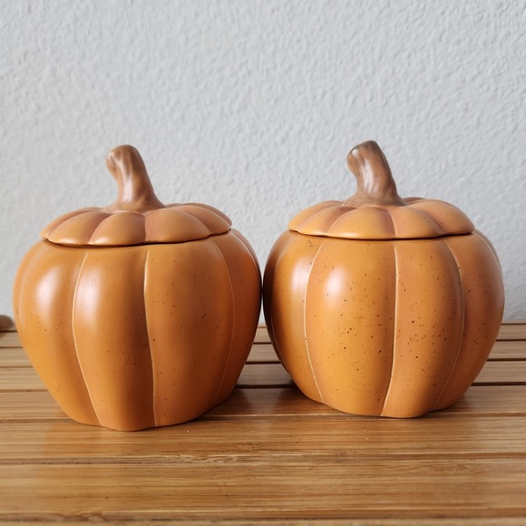 PartyLite P8729 Pumpkin Votive Pair Candle Holders Halloween Jack o Lantern - Picture 6 of 14
